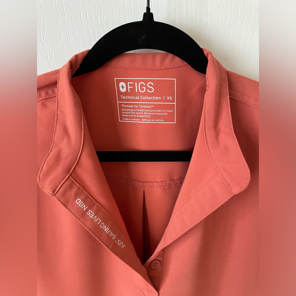 Figs Burnt Orange Rafaela Oversized Scrub Top